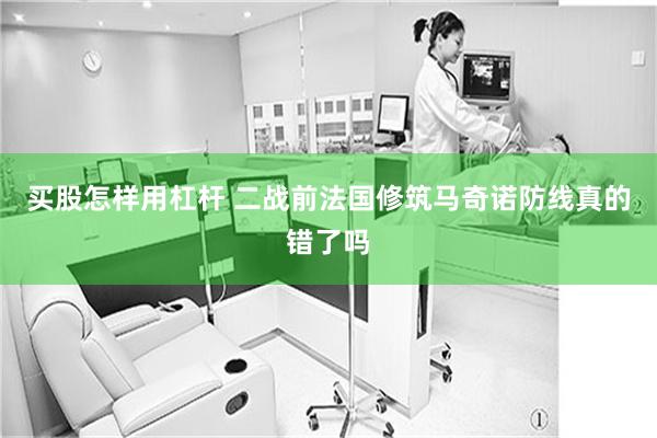 买股怎样用杠杆 二战前法国修筑马奇诺防线真的错了吗