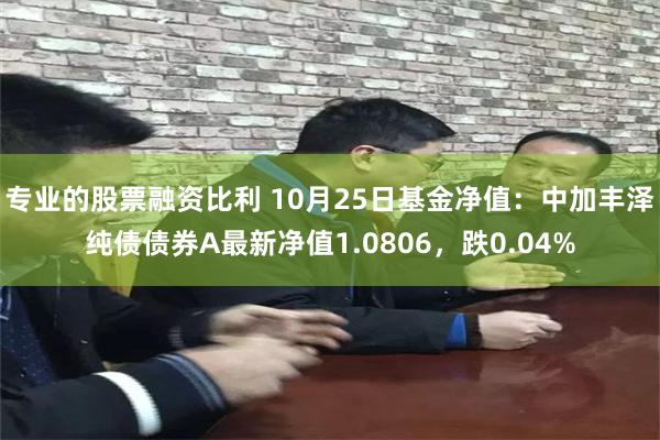 专业的股票融资比利 10月25日基金净值：中加丰泽纯债债券A最新净值1.0806，跌0.04%