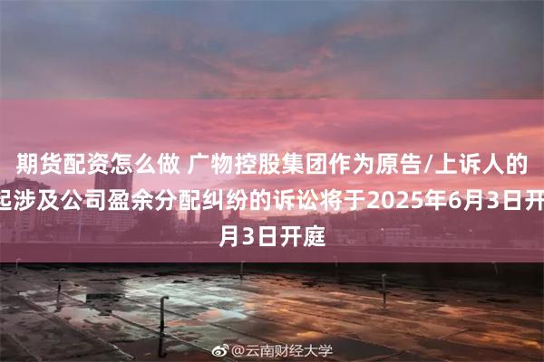 期货配资怎么做 广物控股集团作为原告/上诉人的1起涉及公司盈余分配纠纷的诉讼将于2025年6月3日开庭