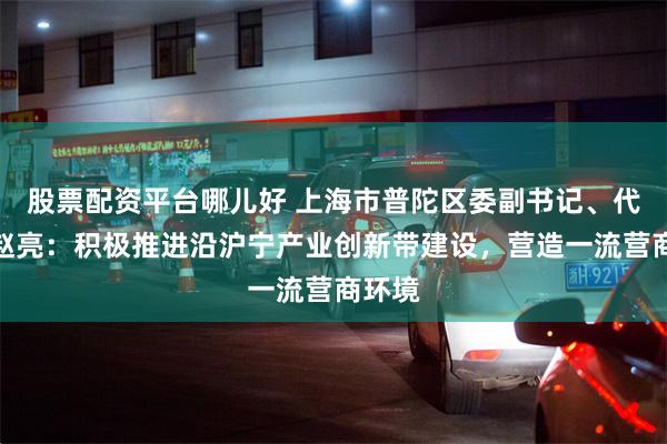 股票配资平台哪儿好 上海市普陀区委副书记、代区长赵亮：积极推进沿沪宁产业创新带建设，营造一流营商环境