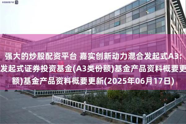 强大的炒股配资平台 嘉实创新动力混合发起式A3: 嘉实创新动力混合型发起式证券投资基金(A3类份额)基金产品资料概要更新(2025年06月17日)